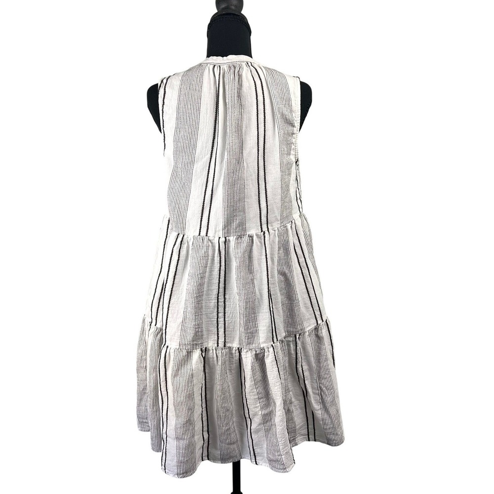 Sundry for Evereve Black White Striped Tiered Cotton Gauze Dress S Beach Resort - Picture 4 of 9